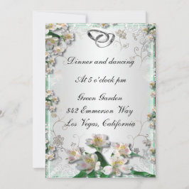 Elegante White Floral Empfang Card Einladung