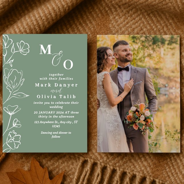 Elegante White Floral Wedding Einladung (Von Creator hochgeladen)