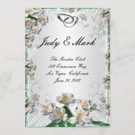Elegante White Floral Wedding Menu Card Menükarte