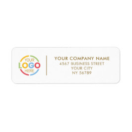 Elegante White & Gold-Business-Logo-Rücksendeadres