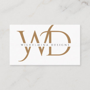 Elegante White Gold Monogramm Luxuriöse Typografi Visitenkarte