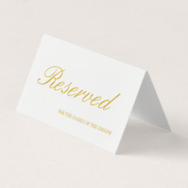 Elegante White & Gold Reservierte Hochzeitskarte