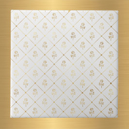 Elegante White Gold Rose Fliese