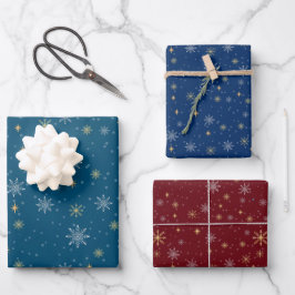 Elegante White Gold Weihnachten Geschenkpapier Set