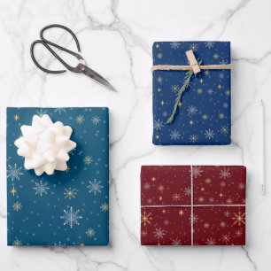 Elegante White Gold Weihnachten Geschenkpapier Set