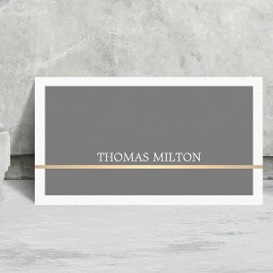 Elegante White Gray Imitate Gold Line Anwalt Visitenkarte