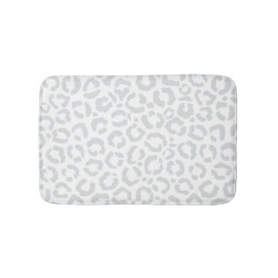 Elegante White Gray Leopard Cheetah Animal Print Badematte