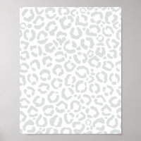 Elegante White Gray Leopard Cheetah Animal Print