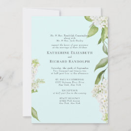 Elegante White Hydrangea Seafoam / Hochzeit Einladung