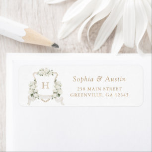 Elegante White Hydrangea Wappen Rücksendeadresse