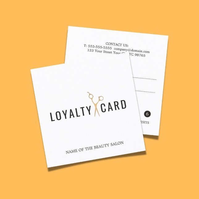 Elegante White Imitats Gold Scissor Loyalty Card Treuekarte (Von Creator hochgeladen)
