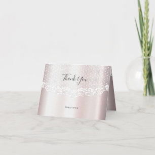 Elegante White Lace Floral Danke Karte