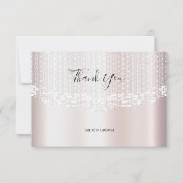 Elegante White Lace Floral Danke Karte
