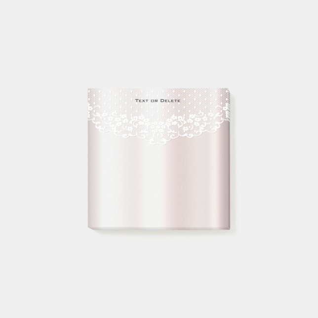 Elegante White Lace Floral Post it Notes Post-it Klebezettel (Vorderseite)