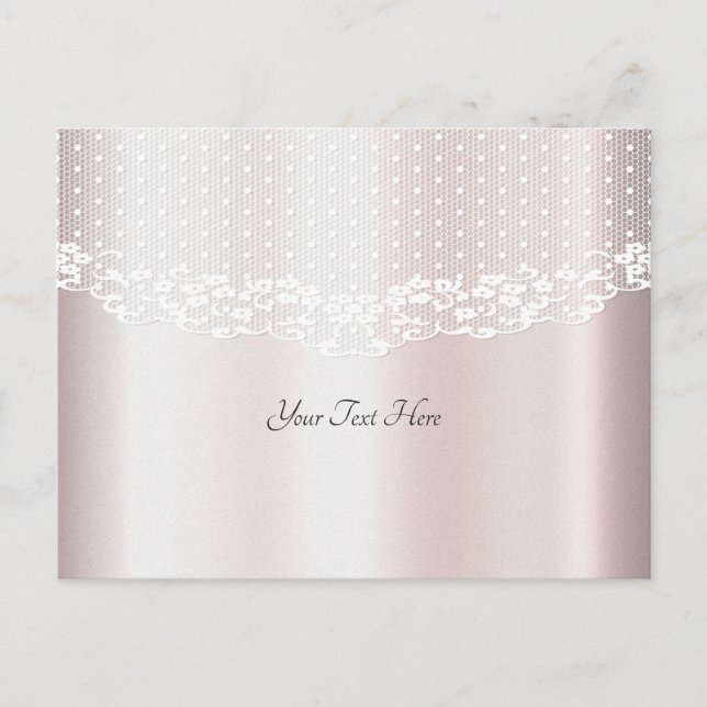 Elegante White Lace Floral Postkarte (Vorderseite)