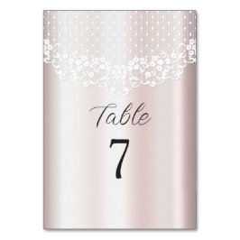 Elegante White Lace Floral Tischnummer
