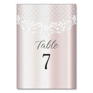 Elegante White Lace Floral Tischnummer