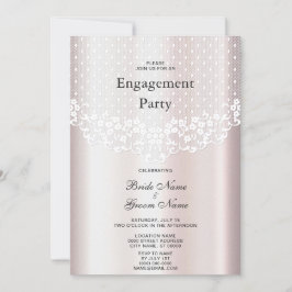 Elegante White Lace Floral Verlobung Einladung