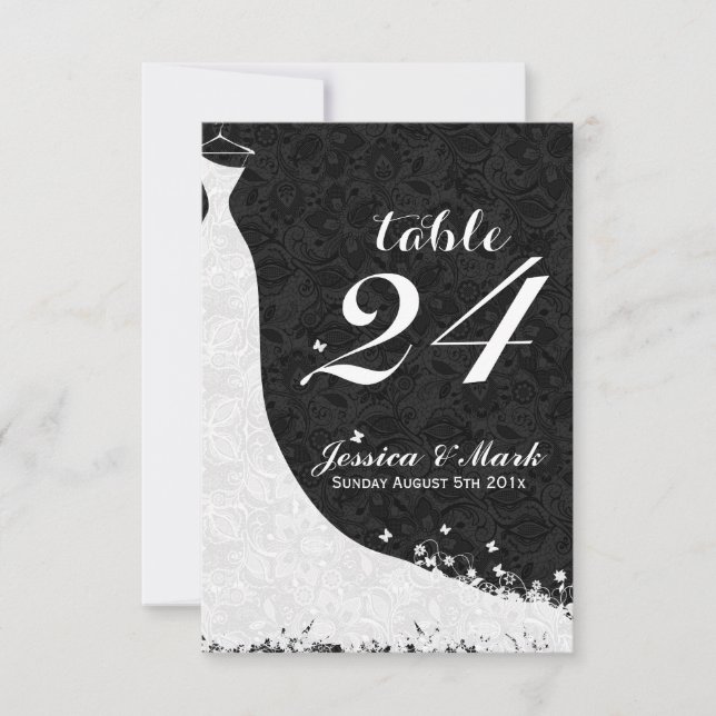 Elegante White Lace Wedding Dress Tischnummer (Vorderseite)