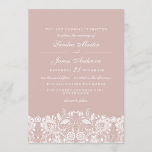 Elegante White Lace Wedding Einladung