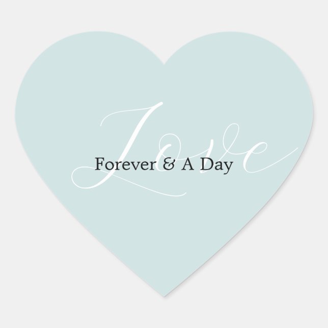 Elegante White Liebe Aqua Mint Wedding Herz-Aufkleber (Vorderseite)