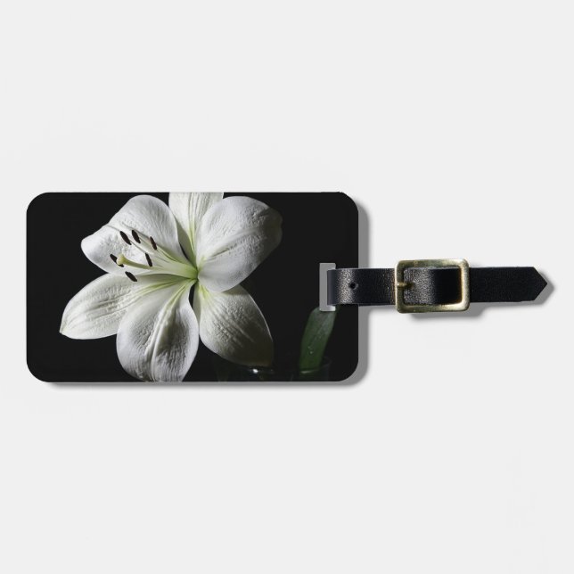 Elegante White Lily Gepäckmarke Gepäckanhänger (Vorderseite horizontal)