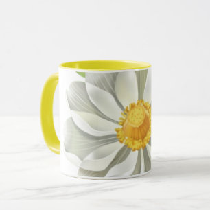 Elegante White Lotus Illustration Tasse
