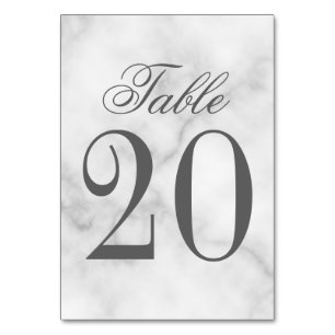 Elegante White Marble Wedding Tischnummer