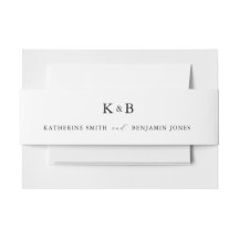Elegante White Minimalistisch Chic Monogram Weddin