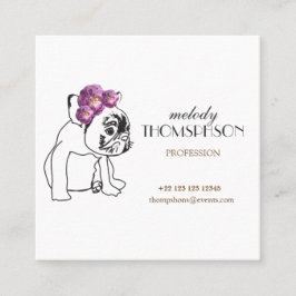 Elegante White Modern Art Square Business Card Quadratische Visitenkarte