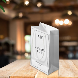 Elegante White Monogram Wedding Kleine Geschenktüte