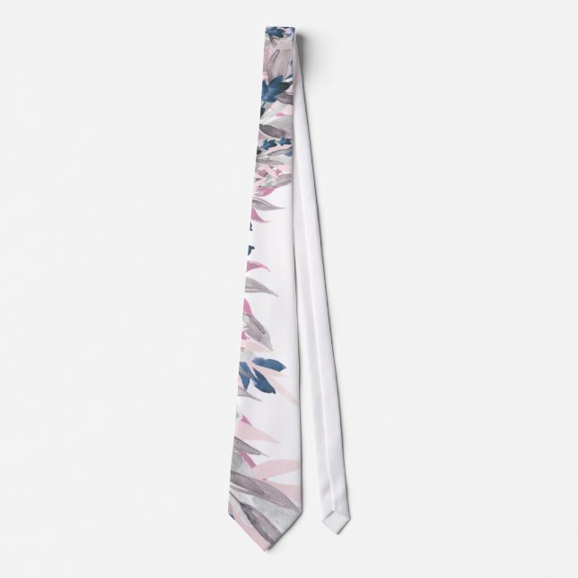 Elegante White Navy Blush Wedding Neck Krawatte (Vorderseite)