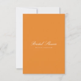 Elegante White & Orange Bridal Dusche Einladung