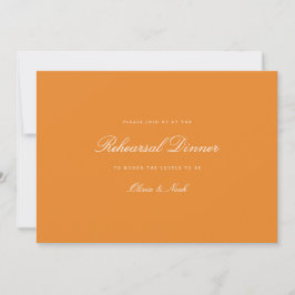 Elegante White & Orange Probe Dinner Card Dankeskarte