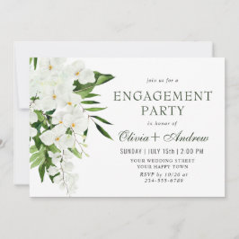 Elegante White Orchids Bohemisch ENGAGEMENT PARTY Einladung