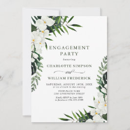 Elegante White Orchids Bohemisch ENGAGEMENT PARTY Einladung