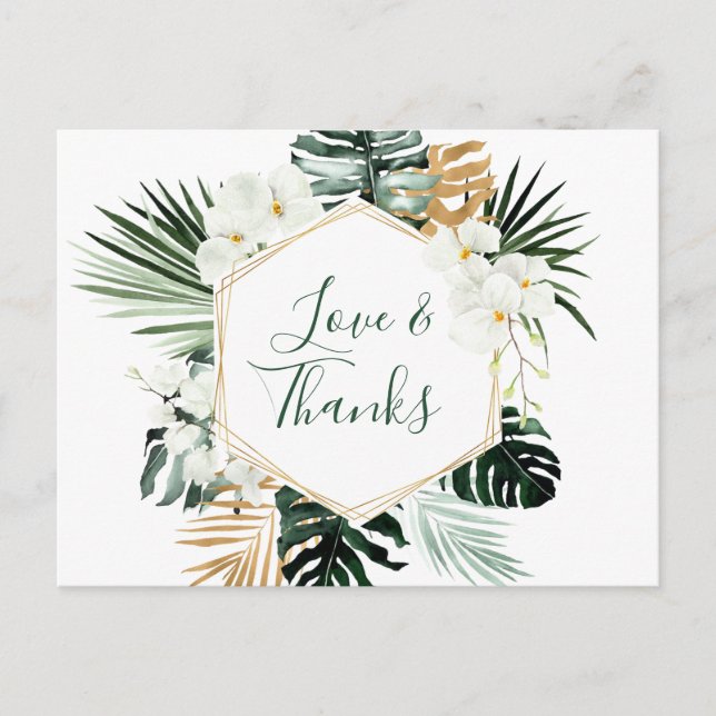 Elegante White Orchids Bohemisch Hochzeit Vielen D Postkarte (Vorderseite)