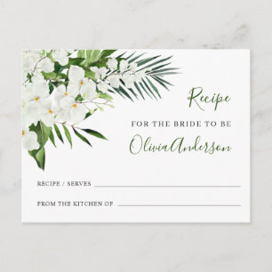 Elegante White Orchids Brautparty Rezept Karte