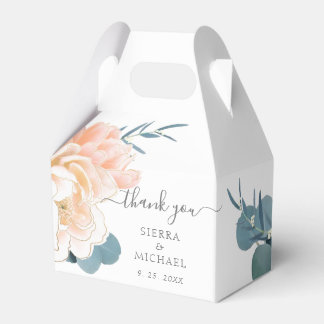 Elegante White Peach Cream Floral Wedding Geschenkschachtel