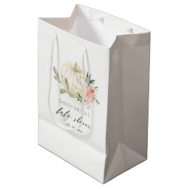 Elegante White Pumpkin Blush Floral Baby Dusche Mittlere Geschenktüte