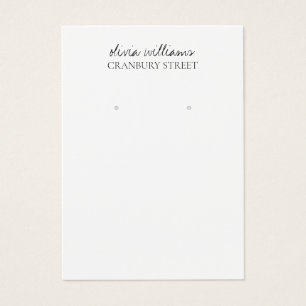 Elegante White Red Minimal Earring Display Card