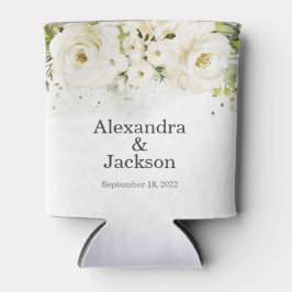 Elegante White Rose & Gold Moderne Hochzeit Dosenkühler