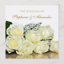 Elegante White Roses Einladung zur Hochzeit
