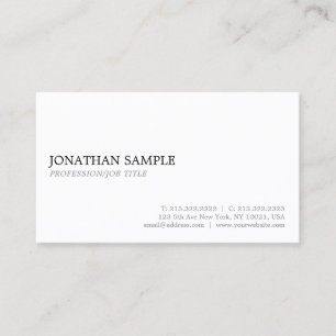 Elegante White Sleek Minimalistisch Schlicht Moder Visitenkarte