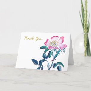 Elegante Wild Rose Blume Vielen Dank Dankeskarte