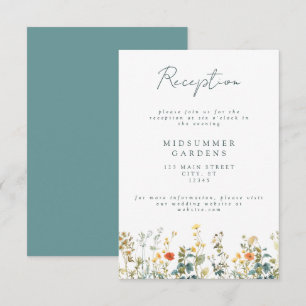 Elegante Wildblume - Angaben zur Hochzeit Begleitkarte