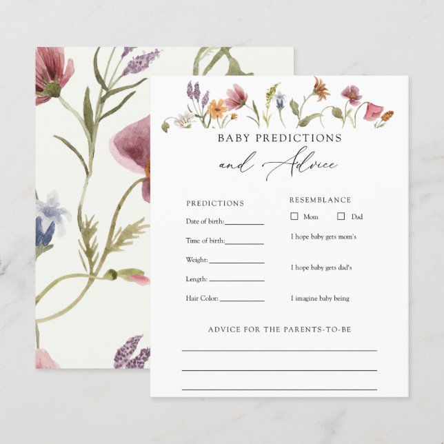 Elegante Wildblume Babyberatung und -vorhersagen (Vorne/Hinten)
