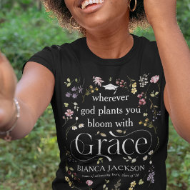 Elegante Wildblume 'Bloom with Grace' Graduate T-Shirt