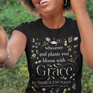 Elegante Wildblume 'Bloom with Grace' Graduate T-Shirt