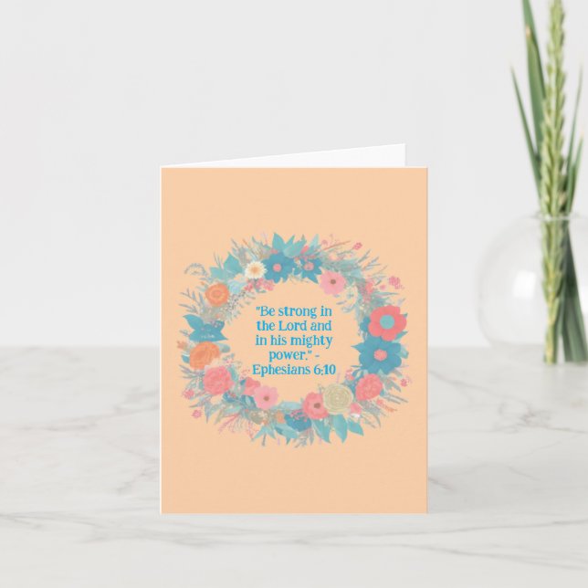 Elegante Wildblume Blumenreath Religiöse Leere Karte (Vorderseite)